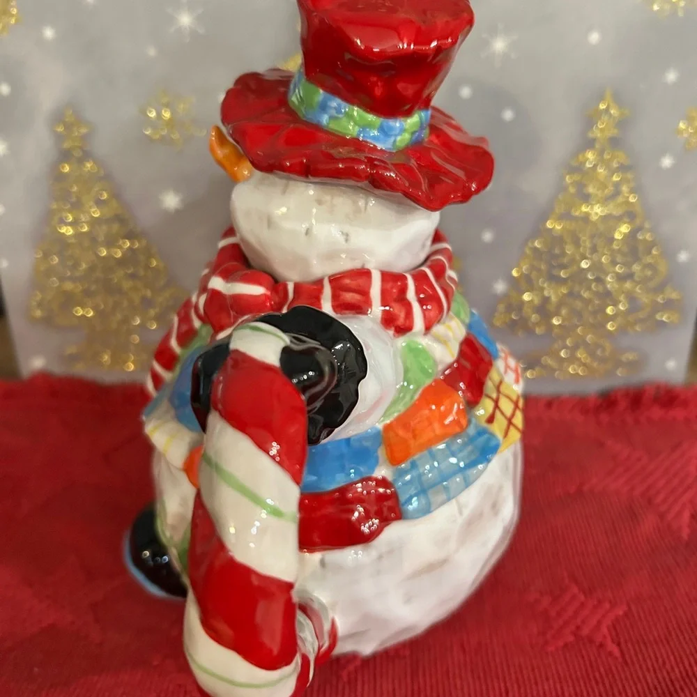 *** PATCHES Snowman Teapot Food safe by Home Interiors (38 oz) - Picture 2 of 8